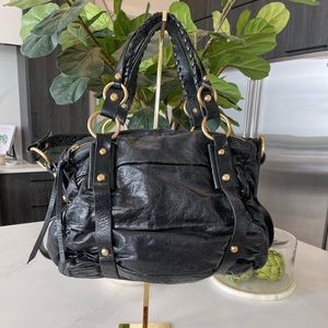 Black leather bag